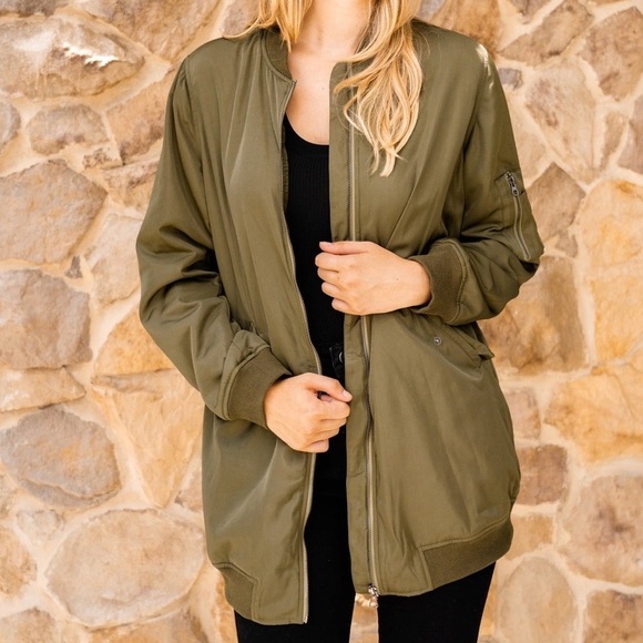 LA COALITION Long Bomber Jacket - Picture 3 of 17